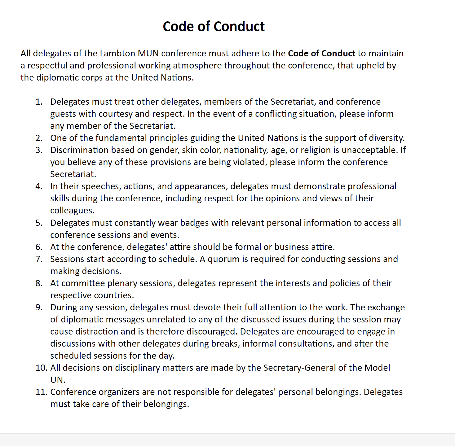 Code of Conduct